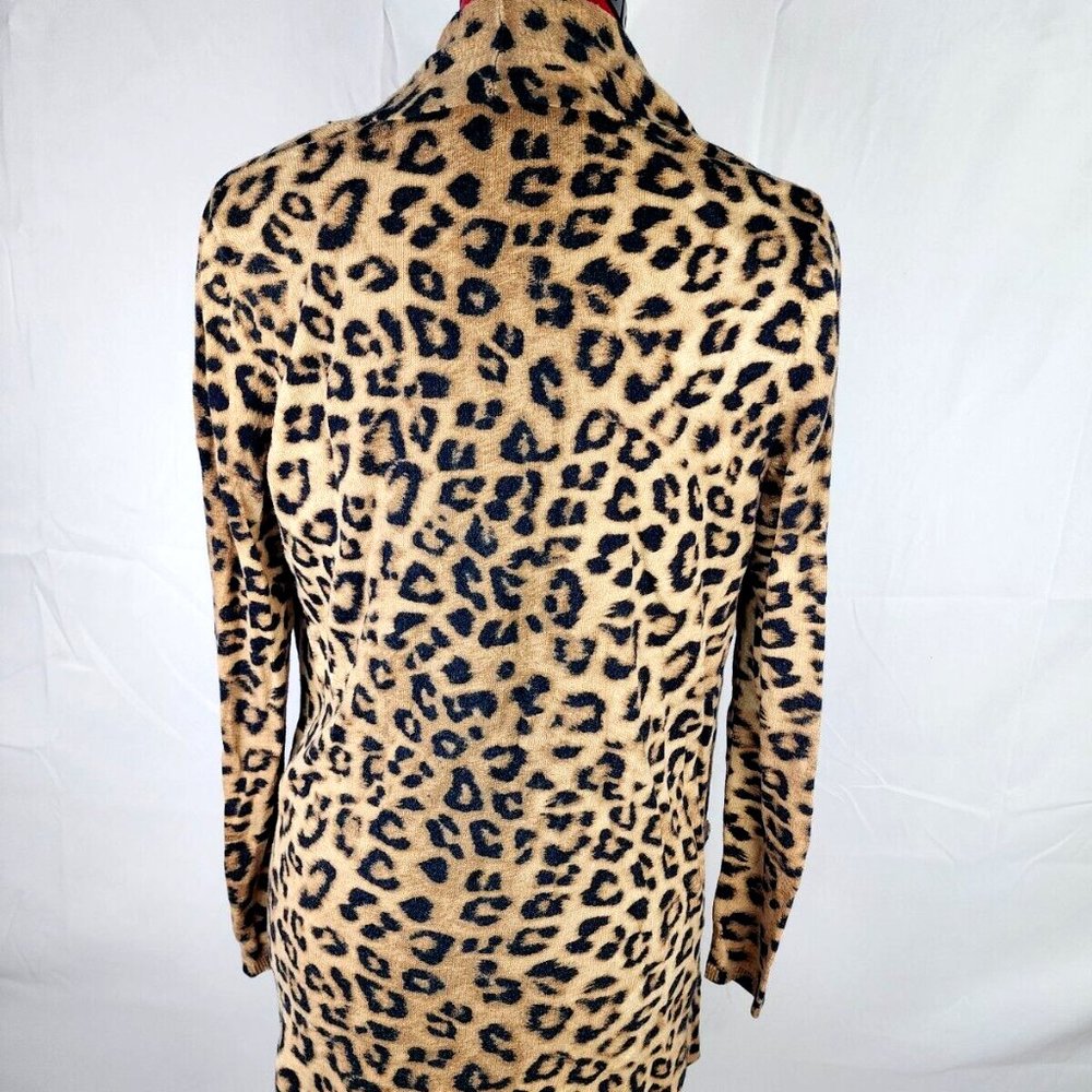 Chico's Leopard Cheetah Print Long Sleeve Open Front Cardigan - size 1 (M) - Picture 6 of 9